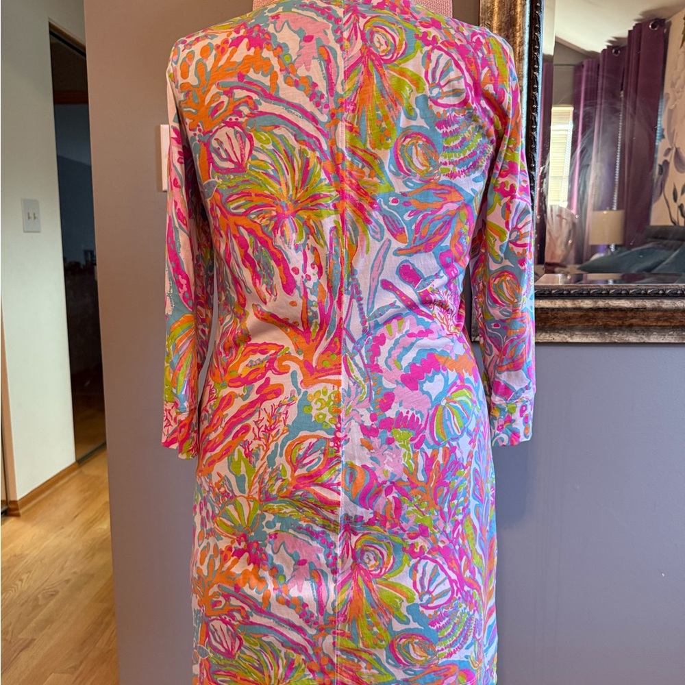 EUC Lilly Pulitzer Christie V-neck T-shirt Dress Scuba To Cuba, XL - Picture 2 of 3